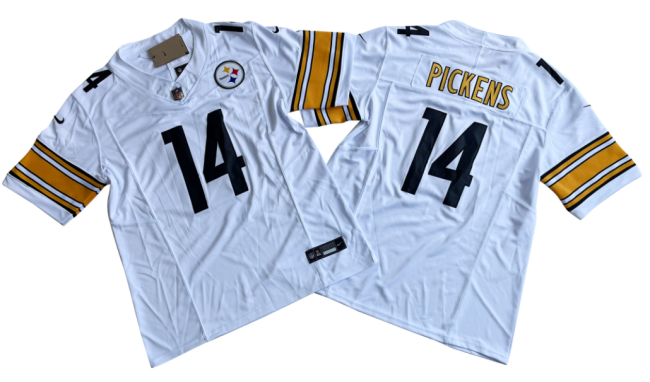 Pittsburgh Steelers 14 George Pickens Football Jersey White Three Dynasties