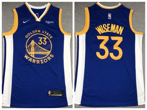 Nike Golden State Warrior 33 James Wiseman Basketball Jersey Blue