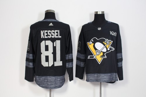 Adidas 100th Anniversary Pittsburgh Penguins 81 Mary Hessel Ice Hockey Jersey Black