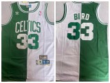 Boston Celtics 33 Larry Bird Basketball Jersey Green and White