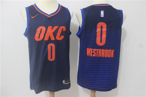 Nike Oklahoma City Thunde 0 Russell Westbrook Basketball Jersey Blue Fan Edition