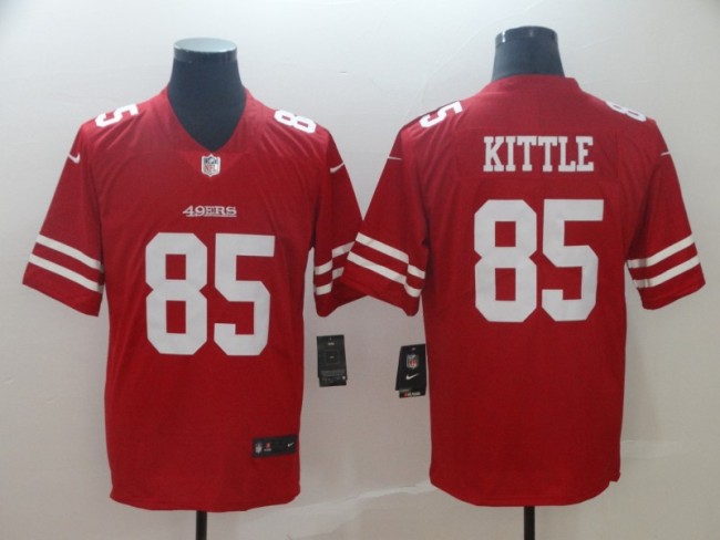 San Francisco 49ers 85 George Kittle Football Jersey Legend Red