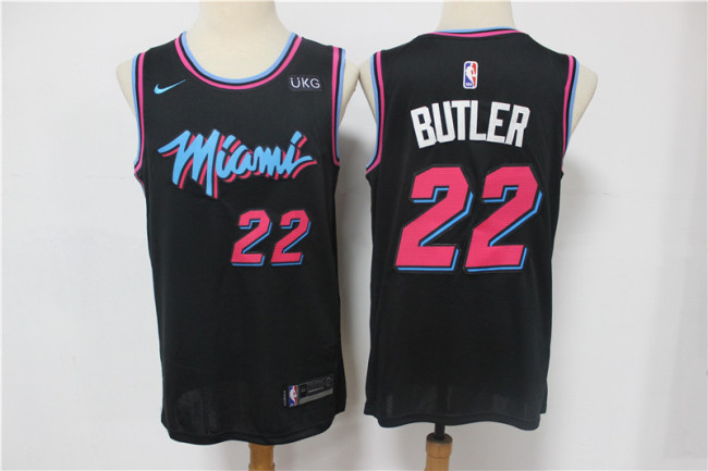 Nike Miami Heat 22 Jimmy Butler Basketball Jersey Black City Edition