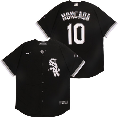 Nike Chicago White Sox 10 Yoan Moncada Baseball Jersey Black Fan