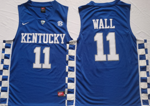 Kentucky Wildcats 11 John wall College Basketball Jersey Blue