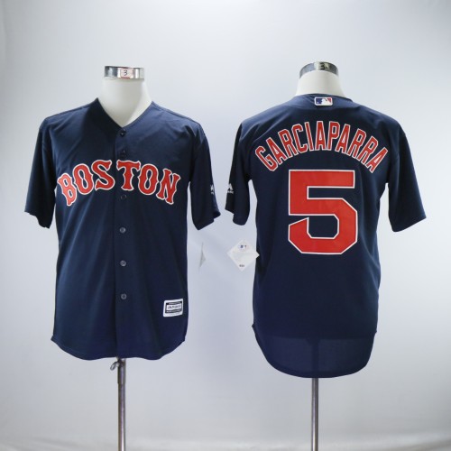 Boston Red Sox 5 Nomar Garciaparra Baseball Jersey Navy Blue Fan