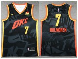 Nike Oklahoma City Thunde 7 Chet Holmgren Basketball Jersey Black City Edition