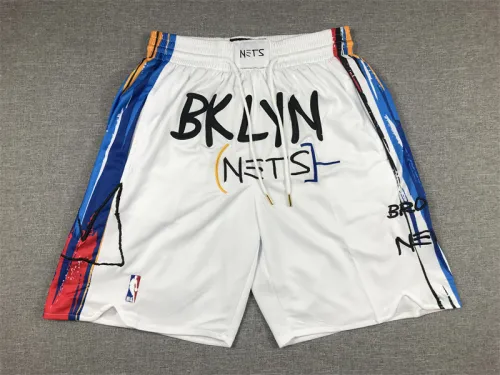 Brooklyn nets pocket Pants White City Edition