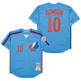 Montreal Expos 10 Andre Dawson Baseball Jersey Blue Retro