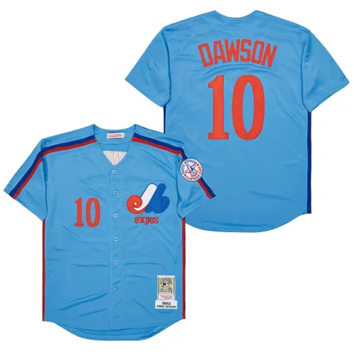 Montreal Expos 10 Andre Dawson Baseball Jersey Blue Retro