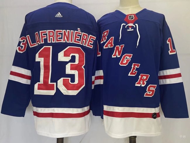 New York Rangers 13 Alexis Lafreniere Ice Hockey Jersey Blue