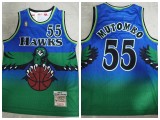 Atlanta Hawks 55 Dikembe Mutombo Basketball Jersey Green Retro Eagle