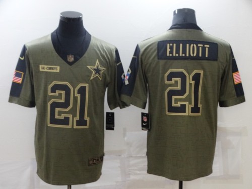 Dallas Cowboys 21 Ezekiel Elliott Football Jersey New salute