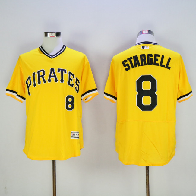 Pittsburgh Pirates 8 Willie Stargell Flexbase Baseball Jersey Yellow