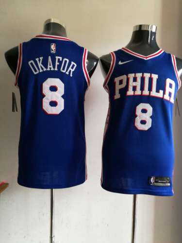Nike Philadelphia 76ers 8 Jahlil Okafor Basketball Jersey Blue Fan Edition