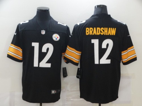 Pittsburgh Steelers 12 Terry Bradshaw Football Jersey Legend Black