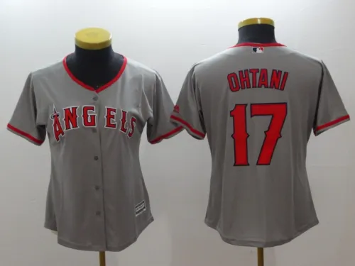 Women Los Angeles Angeles 17 Shohei Ohtani Baseball Jersey Gray