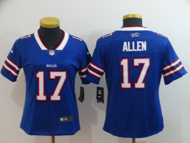 Women Buffalo Bills 17 Josh Allen  Football Jersey Legend Blue