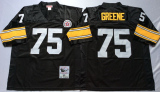 Pittsburgh Steelers 75 Joe Greene Football Jersey Black Retro