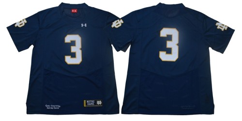 Norte Dame Fighting Irish 3 Joe Montana Limited College Football Jersey Navy Blue