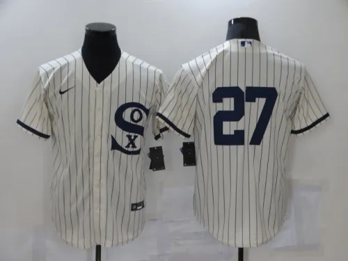 Nike Chicago White Sox 27 No name  Baseball Jersey Beige