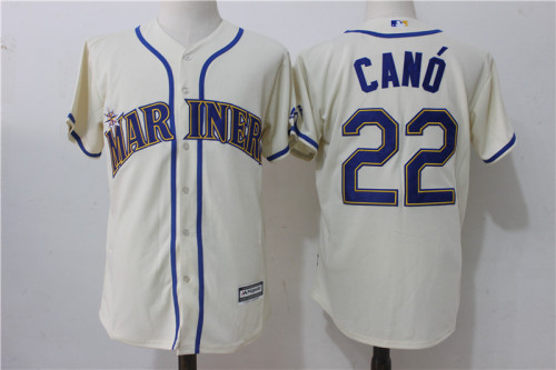 Seattle Mariners Robinson 22 Cano Baseball Jersey Beige Fan version