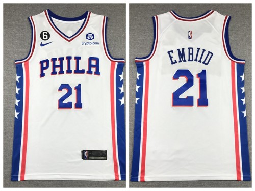 Nike Philadelphia 21 Joel Embiid Basketball Jersey White
