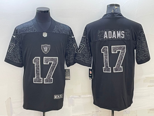 Oakland Raiders 17 Davante Adams Football Jersey Black Reflector