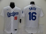 Nike Los Angeles Dodgers 16 Will Smith Flexbase Baseball Jersey White