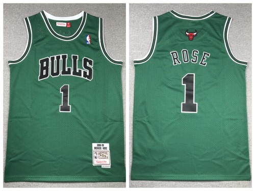 Chicago Bulls 1 Derrick Rose Basketball Jersey Green Resto