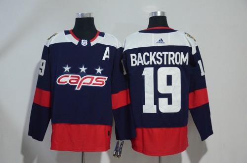 Adidas Classic Washington Capitals 19 Nicklas Backstrom Ice Hockey Jersey Navy Blue