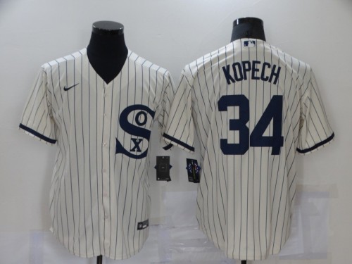 Nike Chicago White Sox 34 Michael Kopech Baseball Jersey Beige