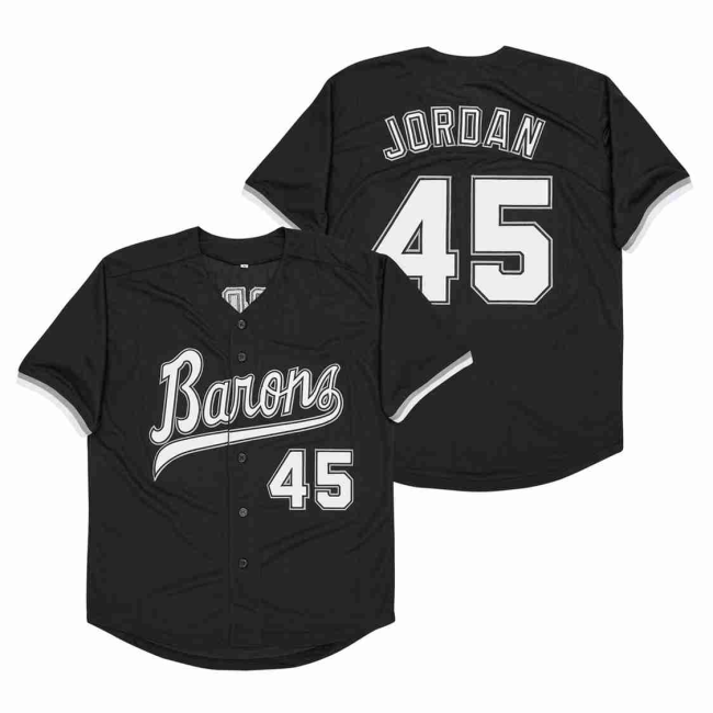 Movie Chicago White Sox 45 Michael Jordan Baseball Jersey Black