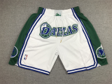 Dallas Mavericks White Justin retro pants