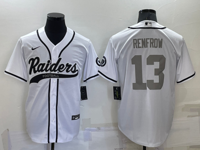 Oakland Raiders 13 Hunter Renfrow Baseball Jersey White