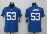 Women Indianapolis Colts 53 Darius Leonard Football Jersey Legend Blue