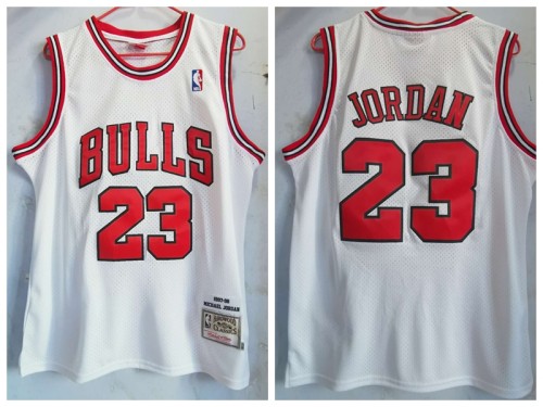 Chicago Bulls 23 Michael Jordan Basketball Jersey White Retro