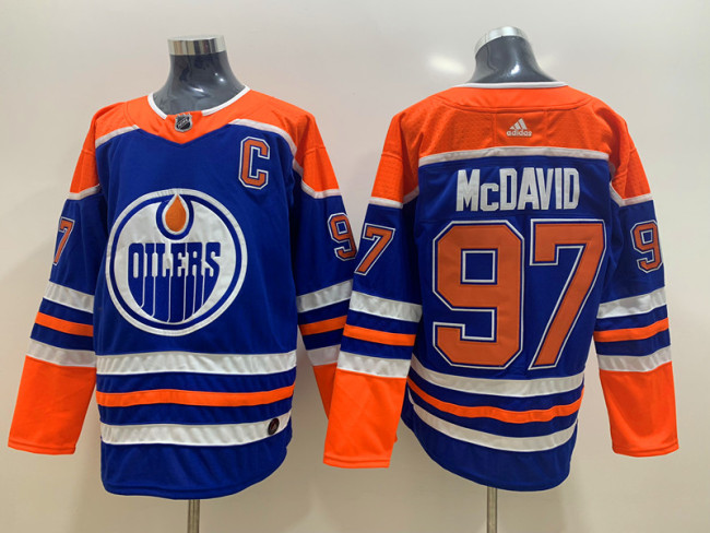 Adidas Classic Edmonton Oilers 97 Connor McDavid Ice Hockey Jersey Blue