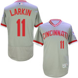 Cincinnati Reds 11 Barry Larkin Flexbase Baseball Jersey Gray