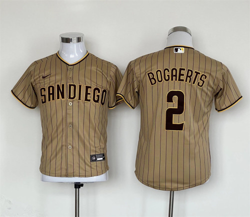 Youth Nike San Diego Padres 2 Xander Bogaerts Baseball Jersey Tan