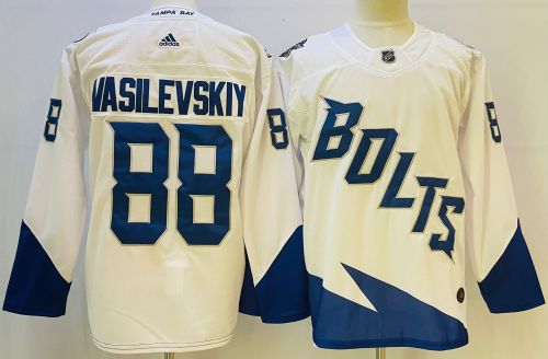 Adidas Tampa Bay Lightning 88 Andrei Vasilevskiy Ice Hockey Jersey White