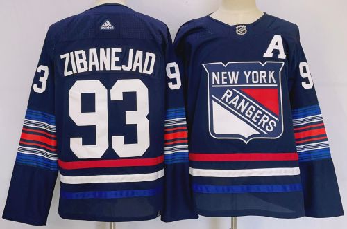 Adidas New York Rangers 93 Mika Zibanejad Ice Hockey Jersey Nany Blue