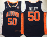 Auburn Tigers 50 Austin Wiley College Basketball Jersey Navy Blue