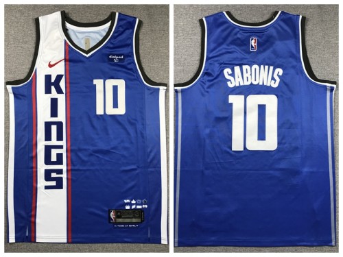 Nike Sacramento Kings 10 Domantas Sabonis Basketball Jersey Blue City Edition