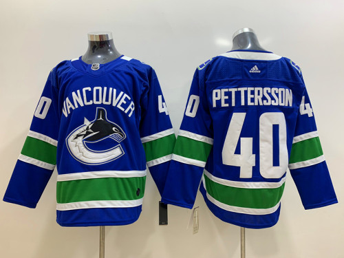 Adidas Classic Vancouver Canucks 40 Elias Pettersson Ice Hockey Jersey Blue