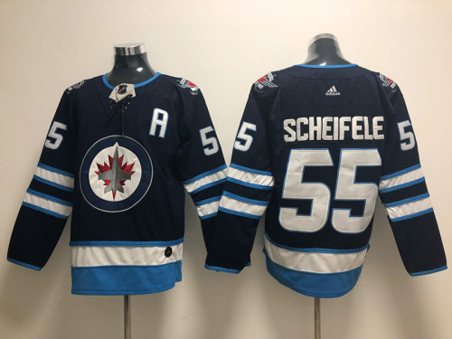 Adidas Classic Winnipeg Jets 55 Mark Scheifele Ice Hockey Jersey Blue