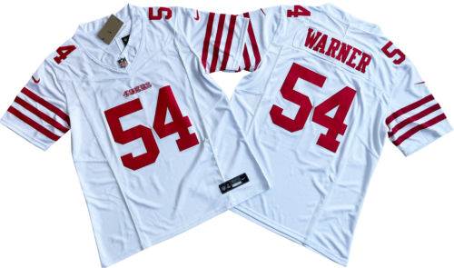 San Francisco 49ers 54 Fred Warner Football Jersey White Three Dynasties