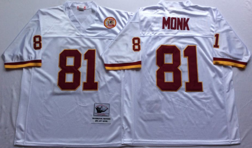 Washington Redskins 81 Art Monk Football Jersey White Retro