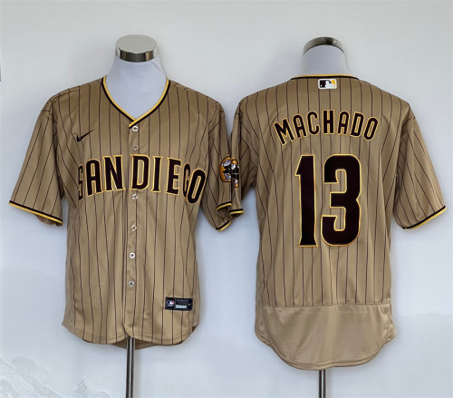 Nike San Diego Padres 13 Manny Machado Flexbase Baseball Jersey Gray