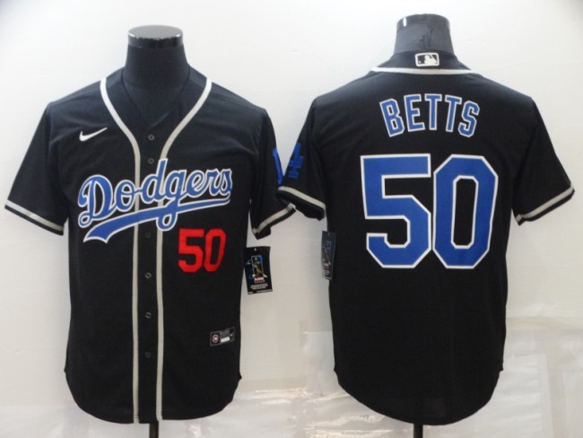 Nike Los Angeles Dodgers 50 Mookie Betts Baseball Jersey Black
